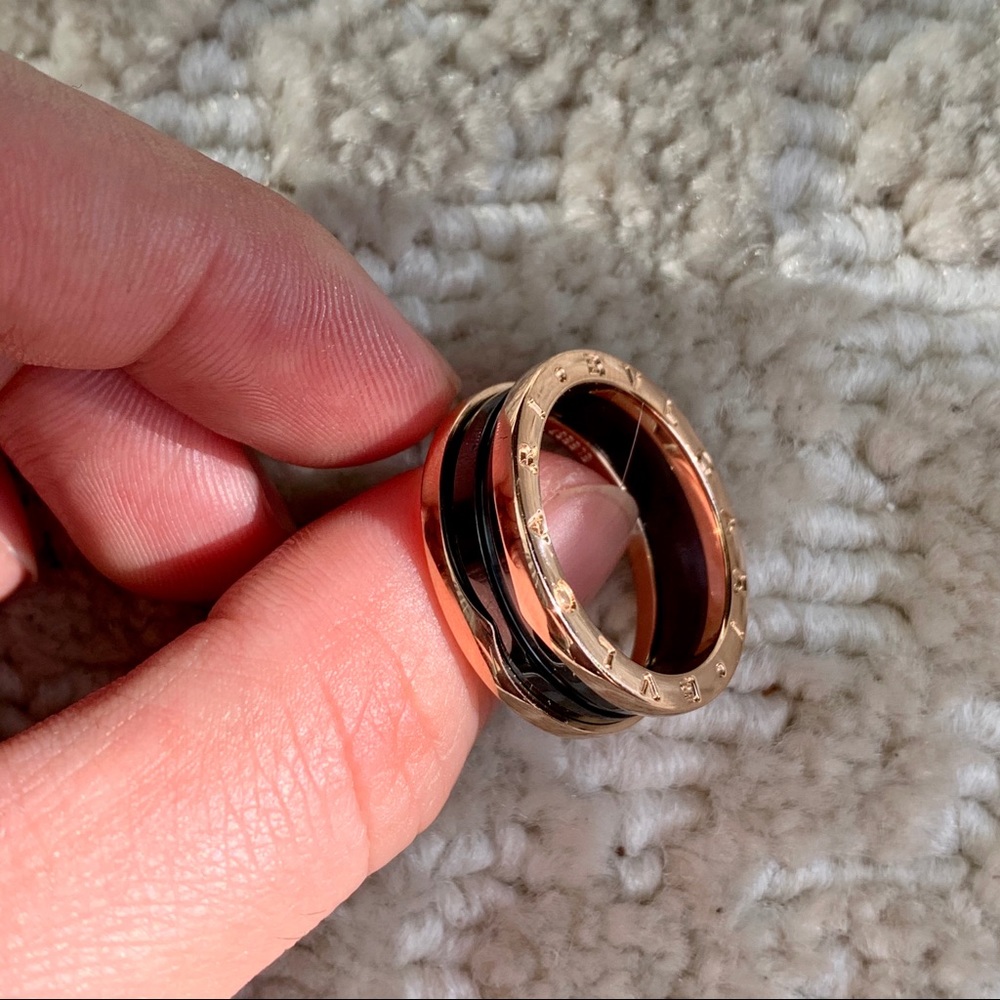 BULGARI 18K Rose Gold B.Zero Two Band Ring 62 - Picture 2 of 8